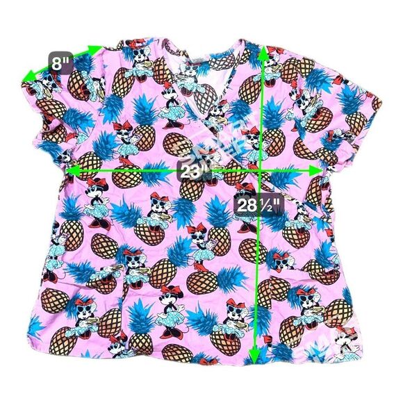 Disney Minnie Mouse Pink Pineapple Top 3XL Fits 2XL Tropical Fun Summer Shirt - Picture 2 of 5